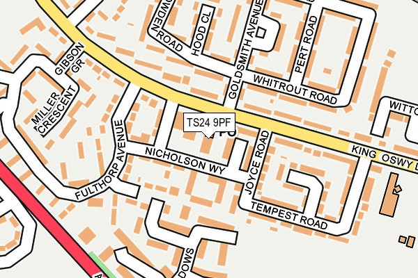 TS24 9PF map - OS OpenMap – Local (Ordnance Survey)