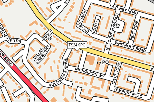 TS24 9PG map - OS OpenMap – Local (Ordnance Survey)