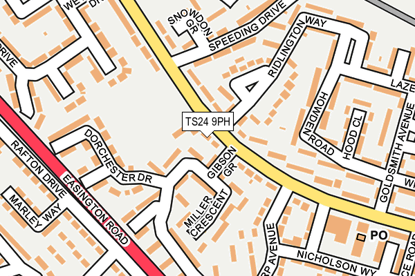 TS24 9PH map - OS OpenMap – Local (Ordnance Survey)