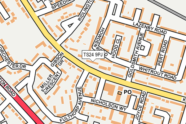 TS24 9PJ map - OS OpenMap – Local (Ordnance Survey)