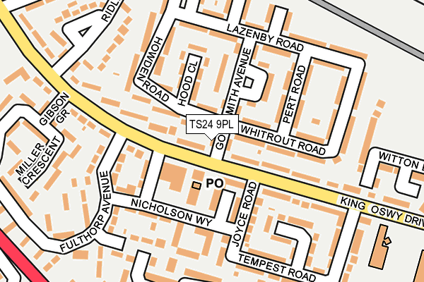 TS24 9PL map - OS OpenMap – Local (Ordnance Survey)