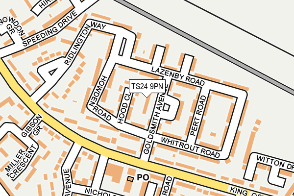 TS24 9PN map - OS OpenMap – Local (Ordnance Survey)
