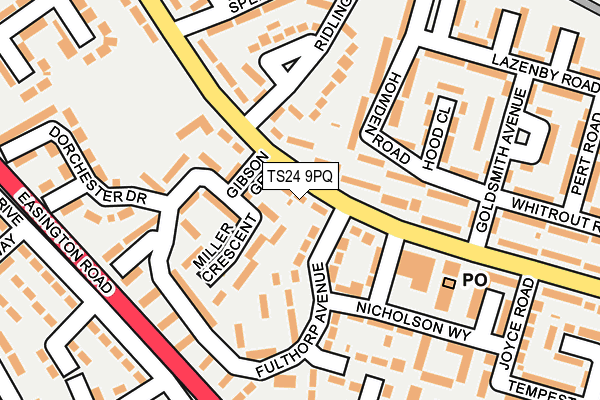 TS24 9PQ map - OS OpenMap – Local (Ordnance Survey)