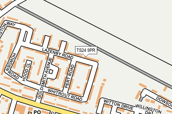 TS24 9PR map - OS OpenMap – Local (Ordnance Survey)