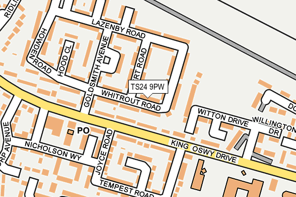 TS24 9PW map - OS OpenMap – Local (Ordnance Survey)