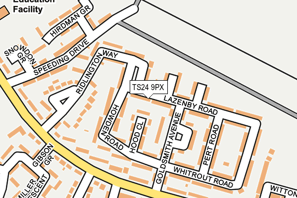 TS24 9PX map - OS OpenMap – Local (Ordnance Survey)