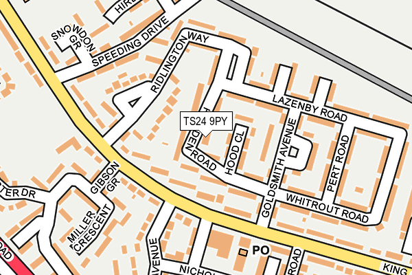 TS24 9PY map - OS OpenMap – Local (Ordnance Survey)