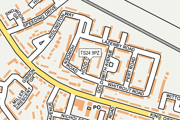 TS24 9PZ map - OS OpenMap – Local (Ordnance Survey)