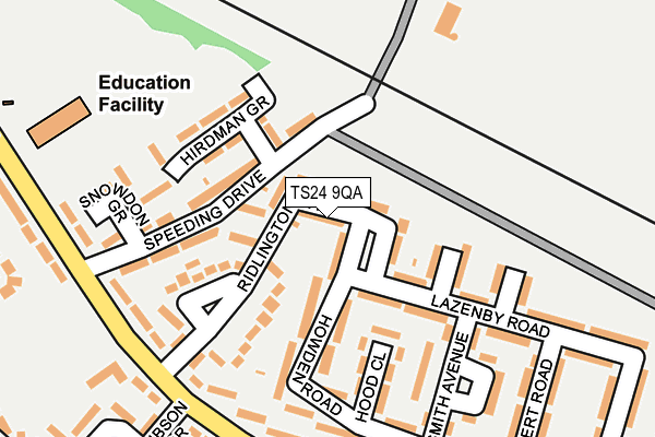 TS24 9QA map - OS OpenMap – Local (Ordnance Survey)
