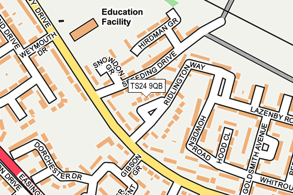 TS24 9QB map - OS OpenMap – Local (Ordnance Survey)