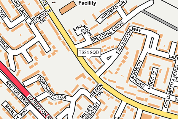 TS24 9QD map - OS OpenMap – Local (Ordnance Survey)