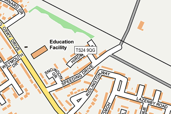 TS24 9QG map - OS OpenMap – Local (Ordnance Survey)