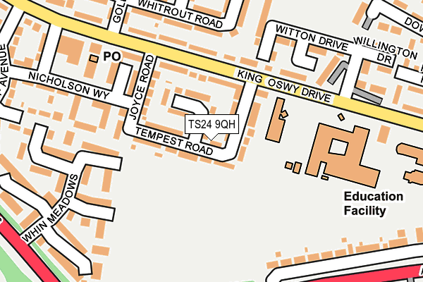 TS24 9QH map - OS OpenMap – Local (Ordnance Survey)