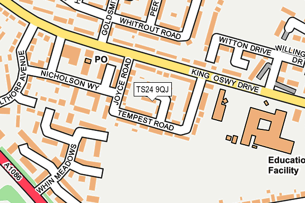 TS24 9QJ map - OS OpenMap – Local (Ordnance Survey)