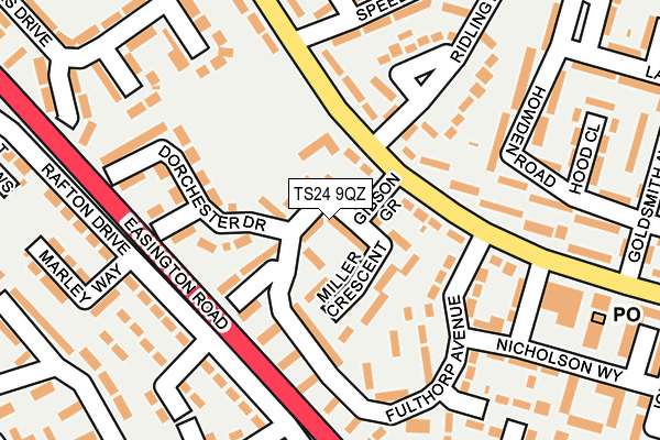 TS24 9QZ map - OS OpenMap – Local (Ordnance Survey)