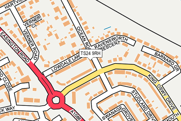 TS24 9RH map - OS OpenMap – Local (Ordnance Survey)