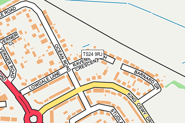 TS24 9RJ map - OS OpenMap – Local (Ordnance Survey)