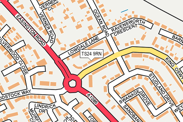 TS24 9RN map - OS OpenMap – Local (Ordnance Survey)