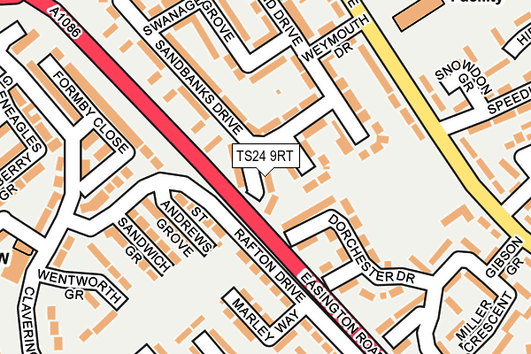 TS24 9RT map - OS OpenMap – Local (Ordnance Survey)