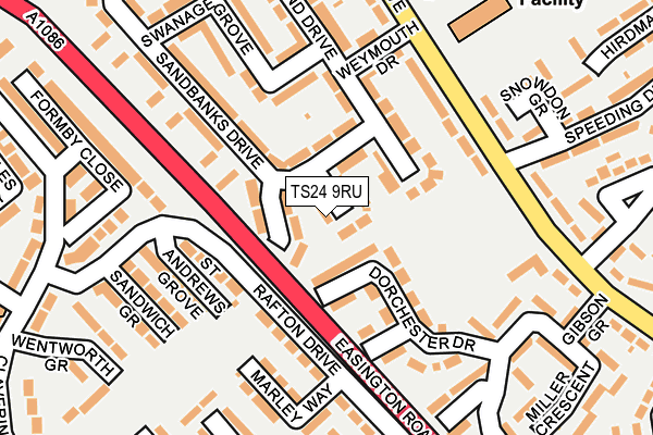 TS24 9RU map - OS OpenMap – Local (Ordnance Survey)