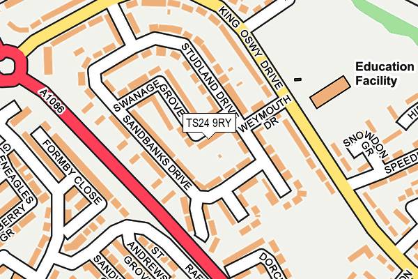 TS24 9RY map - OS OpenMap – Local (Ordnance Survey)
