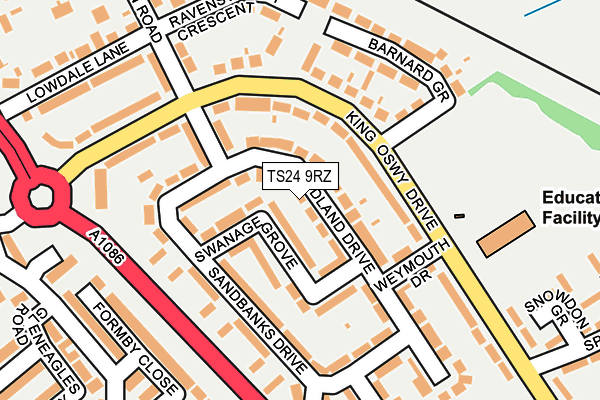 TS24 9RZ map - OS OpenMap – Local (Ordnance Survey)