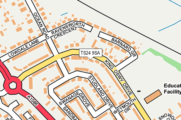 TS24 9SA map - OS OpenMap – Local (Ordnance Survey)