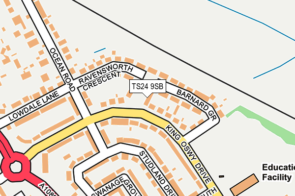 TS24 9SB map - OS OpenMap – Local (Ordnance Survey)