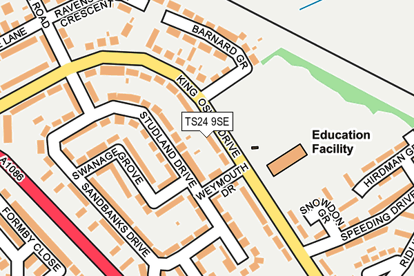 TS24 9SE map - OS OpenMap – Local (Ordnance Survey)
