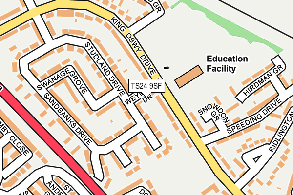 TS24 9SF map - OS OpenMap – Local (Ordnance Survey)