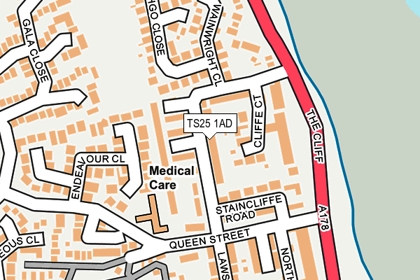 TS25 1AD map - OS OpenMap – Local (Ordnance Survey)
