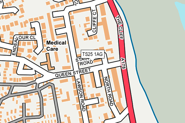 TS25 1AG map - OS OpenMap – Local (Ordnance Survey)