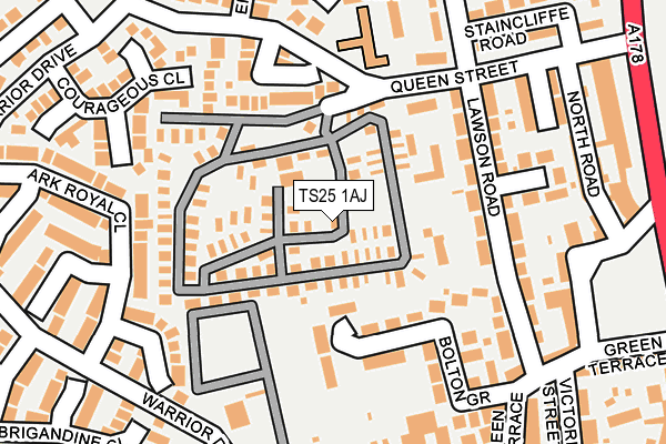 TS25 1AJ map - OS OpenMap – Local (Ordnance Survey)
