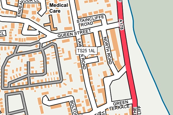 TS25 1AL map - OS OpenMap – Local (Ordnance Survey)