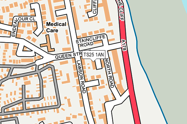 TS25 1AN map - OS OpenMap – Local (Ordnance Survey)