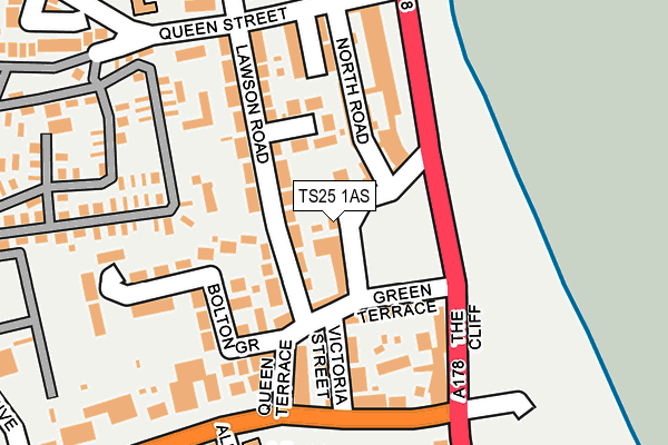 TS25 1AS map - OS OpenMap – Local (Ordnance Survey)