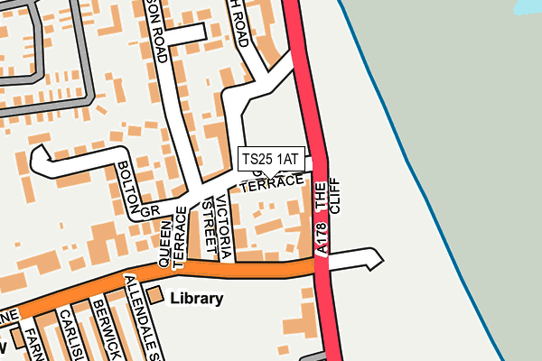 TS25 1AT map - OS OpenMap – Local (Ordnance Survey)