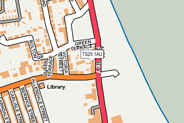 TS25 1AU map - OS OpenMap – Local (Ordnance Survey)