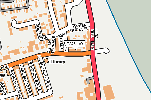 TS25 1AX map - OS OpenMap – Local (Ordnance Survey)