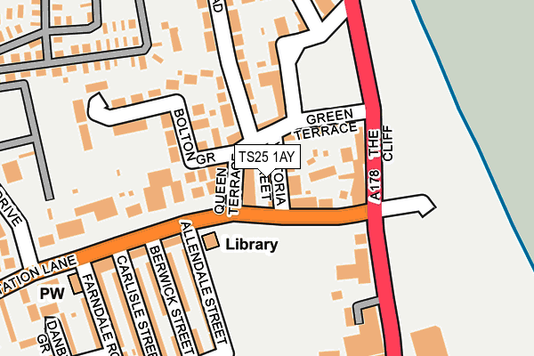 TS25 1AY map - OS OpenMap – Local (Ordnance Survey)