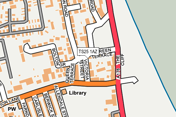 TS25 1AZ map - OS OpenMap – Local (Ordnance Survey)