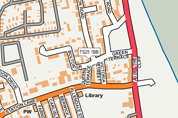 TS25 1BB map - OS OpenMap – Local (Ordnance Survey)