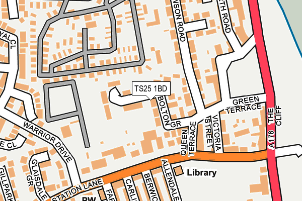 TS25 1BD map - OS OpenMap – Local (Ordnance Survey)