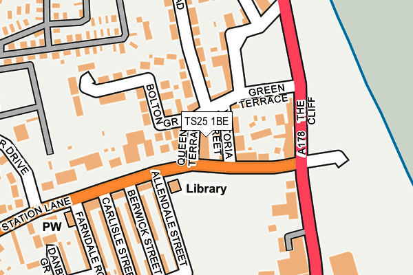 TS25 1BE map - OS OpenMap – Local (Ordnance Survey)