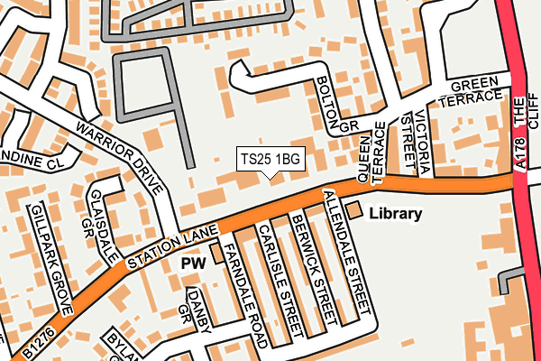 TS25 1BG map - OS OpenMap – Local (Ordnance Survey)