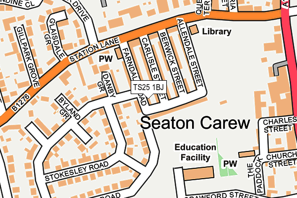 TS25 1BJ map - OS OpenMap – Local (Ordnance Survey)