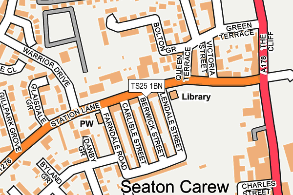 TS25 1BN map - OS OpenMap – Local (Ordnance Survey)