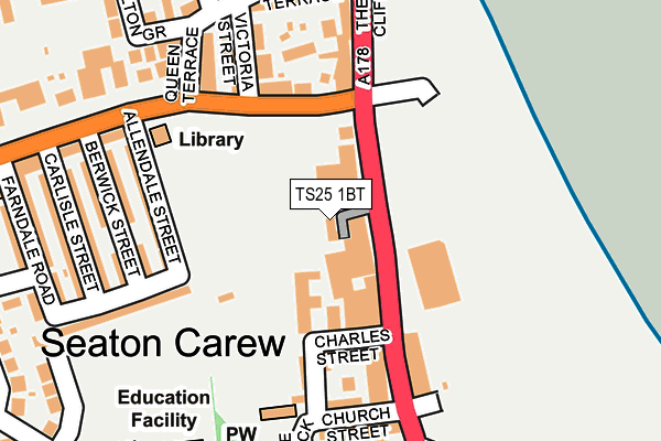 TS25 1BT map - OS OpenMap – Local (Ordnance Survey)