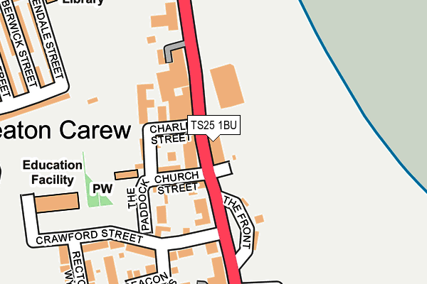 TS25 1BU map - OS OpenMap – Local (Ordnance Survey)