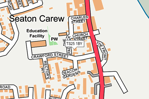 TS25 1BY map - OS OpenMap – Local (Ordnance Survey)